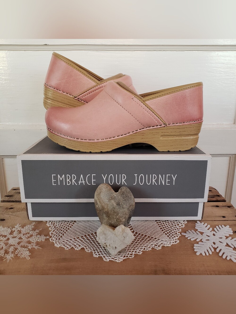 Rose Quartz Dansko Pro Honey Clog Pink Burnished Distressed Boho Cottage Prairie - Picture 4 of 14